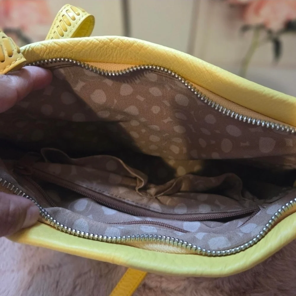 Brighton Yellow Shoulder Bag with Gold Hardware